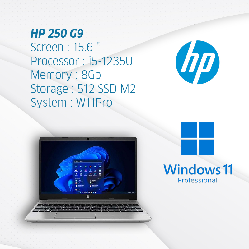 HP 250 G9 15.6" /i5-1235U /8 /512 SSD M2 /W11Pro (6S7M3EA)