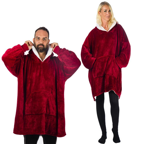 HomeVero Comfort Blanket Βελούδινη Oversized Μπλούζα - Κουβέρτα HV-CB-R Κόκκινο
