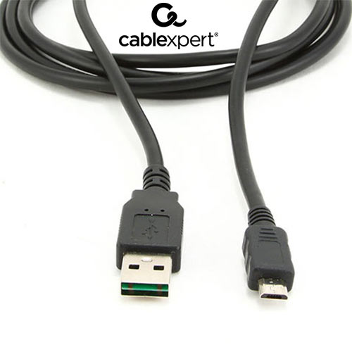 CABLEXPERT DOUBLE-SIDED USB 2.0 AM TO MICRO-USB CABLE 1M BLACK