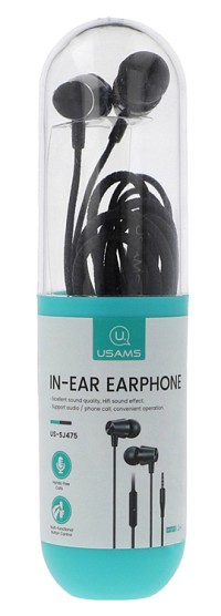 USAMS earphones   EP-42, 3.5mm, 1.2m,  SJ475SGHSTZ02