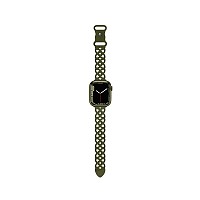 Watchband Hoco WA09 Flexible Rhombus Hollow 42/44/45/49mm  Apple Watch 1/2/3/4/5/6/7/8/SE/Ultra Olive Green Silicon Band