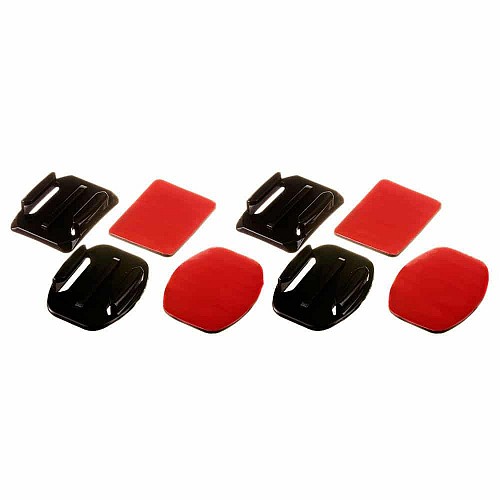 Set of flat and rounded mounting bases for GoPro, DJI Osmo Action, EKEN, SJCam, Insta360 sports cameras with 3M tapes - 2 pieces